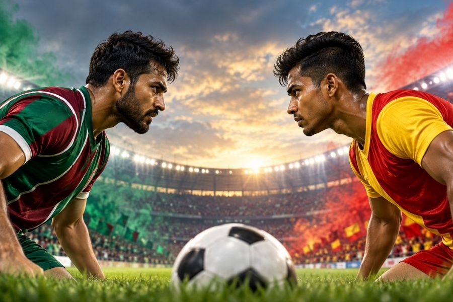 # David vs Goliath? Mohun Bagan eye derby redemption against East Bengal  This is not just another Kolkata derby. Monday’s clash between Mohun Bagan and East Bengal at Barasat Stadium has all the ingredients of a David-versus-Goliath battle, with the two sides approaching the fixture from completely different perspectives.  For Mohun Bagan, the derby is an opportunity to regain lost pride. East Bengal, meanwhile, are prepared to trust the young players who have carried the team through the Kolkata League campaign.  ## Mohun Bagan desperate to erase memories of the 1-4 defeat  The importance of Monday’s derby has increased for Mohun Bagan because of the disappointments of the previous season. After missing out on the ISL title, the Mariners suffered a heavy 1-4 defeat to East Bengal in the Durand Cup derby.  That result continues to remain a painful memory, and Mohun Bagan are determined to respond with a victory at Barasat. According to the mood around the Maidan, the club management has also sent a clear message to the squad: the derby must be won at all costs.  A victory will not immediately decide the Kolkata League title, but it would certainly help restore some pride among the supporters.  Mohun Bagan completed their final preparations at their own ground on Sunday, with players such as Lallianzuala Chhangte, Apuia, Sahal Abdul Samad and Manvir Singh involved in the session.  However, there are injury concerns. Anirudh Thapa missed the final training session because of a minor injury, while Chhangte’s participation remains doubtful.  ## East Bengal ready to trust their young ‘Davids’  East Bengal are approaching the fixture very differently. Having already won the ISL and Durand Cup, the Red and Gold camp can afford to look at the Kolkata League derby with a different perspective.  The club wants to reward the young players who have played throughout the league season rather than replacing them with the senior squad specifically for the derby.  The argument from the East Bengal camp is straightforward: if youngsters have played through the heat and rain and helped the team reach the Super Six stage, they deserve the opportunity to play the biggest league fixture of the season.  Gourav Saw, Monotosh Chakladar and Tanmoy Das are among the young players expected to carry the responsibility. A number of senior players, including David, Jassintk and Vishnu, have also been registered for the Kolkata League.  However, head coach Antonio Lopez Habas has reportedly made his preference clear. Apart from Vishnu, who is carrying an injury, the other senior players have been asked to attend the ISL training session at the club’s main ground on Monday afternoon.  That means the young East Bengal side could be handed the daunting task of facing a strong Mohun Bagan lineup.  ## Who will lead East Bengal from the dugout?  Another question surrounding the derby is who will take charge of the young East Bengal side.  Archishman has handled the team’s league preparations throughout the season. However, assistant coach Bino George has taken charge of training during the last two days ahead of the derby.  It therefore remains unclear whether Gourav Saw, Monotosh Chakladar, Tanmoy Das and their teammates will play under Archishman’s guidance or Bino George’s.  The indications, however, suggest that Archishman could ultimately be handed the coaching responsibility for the derby.  The stage is therefore set for an intriguing contest at Barasat. Mohun Bagan will arrive with a strong desire to reclaim pride, while East Bengal will rely on the young players who have earned their opportunity through an entire league campaign.  In the biblical story, the young David defeated the giant Goliath against overwhelming odds. Could Barasat witness a similar upset on Monday?  ### Kolkata League — Today  **East Bengal vs Mohun Bagan** Barasat Stadium | 5:00 PM Live: Number Ten Sports App