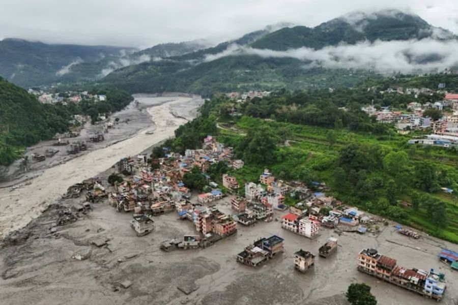 ‘Worse Than War’: Aerial View Reveals Devastation Across Nepal’s Trishuli River Valley