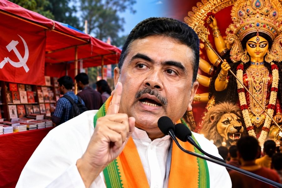 ‘No Durga Puja mention, no stall’: Suvendu Adhikari targets Left parties over ‘double standards’