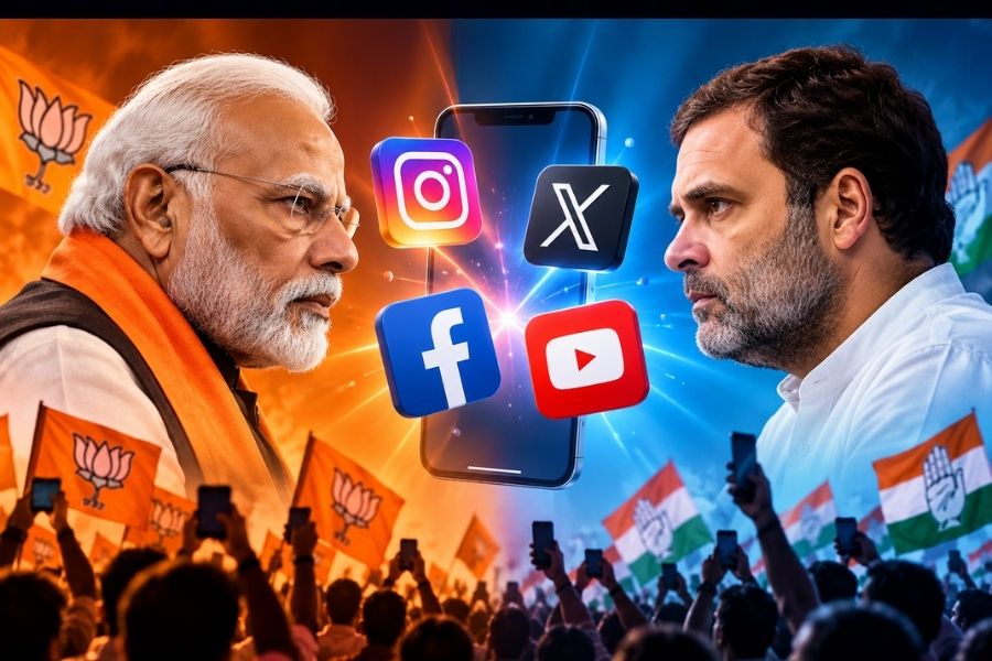 BJP vs Congress Social Media War: Who Has More Followers on Which Platform?