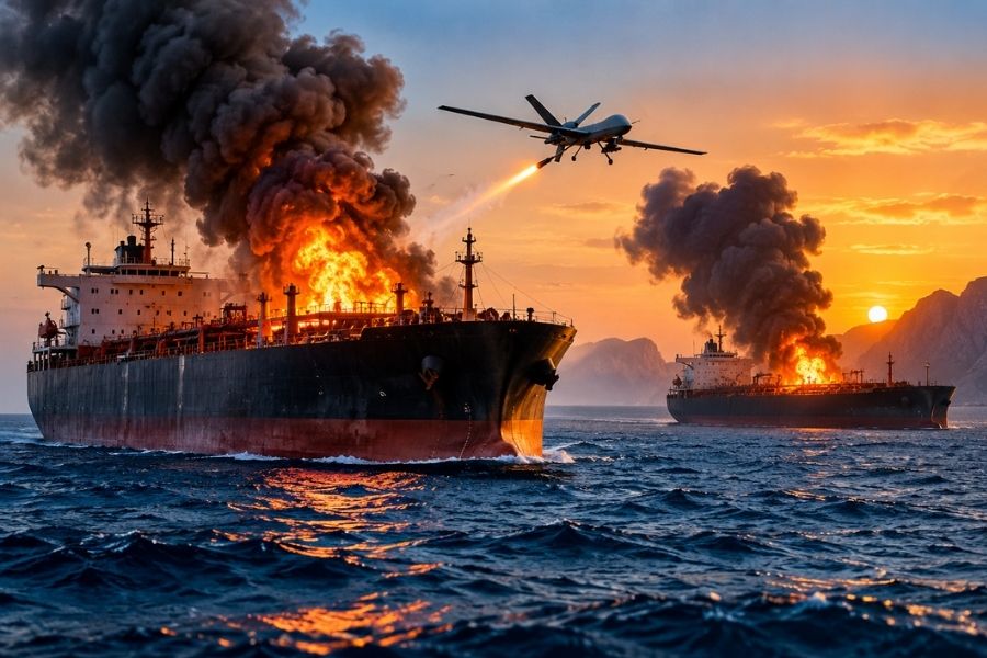 Two Indian sailors missing after alleged drone attacks on oil tankers off Oman